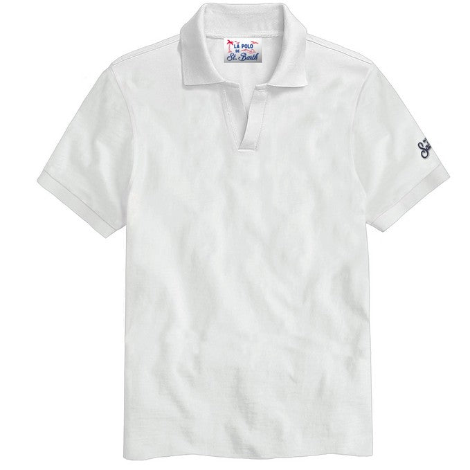 Mc2 Saint Barth polo charles tessuto white