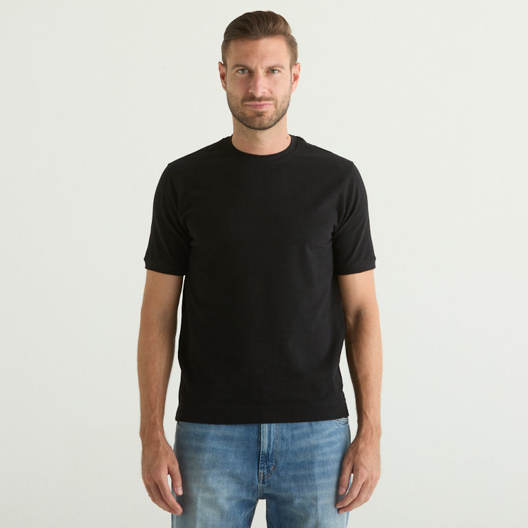 Circolo t-shirt girollo in tessuto nero