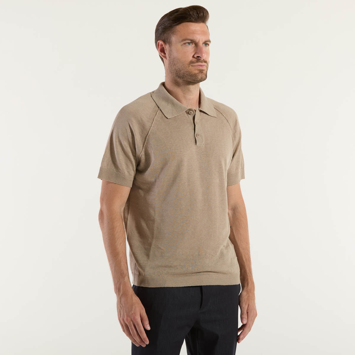 Daniele Fiesoli polo in lino e cotone beige