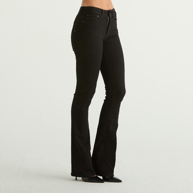 Dondup jeans new lola a zampa in tessuto nero