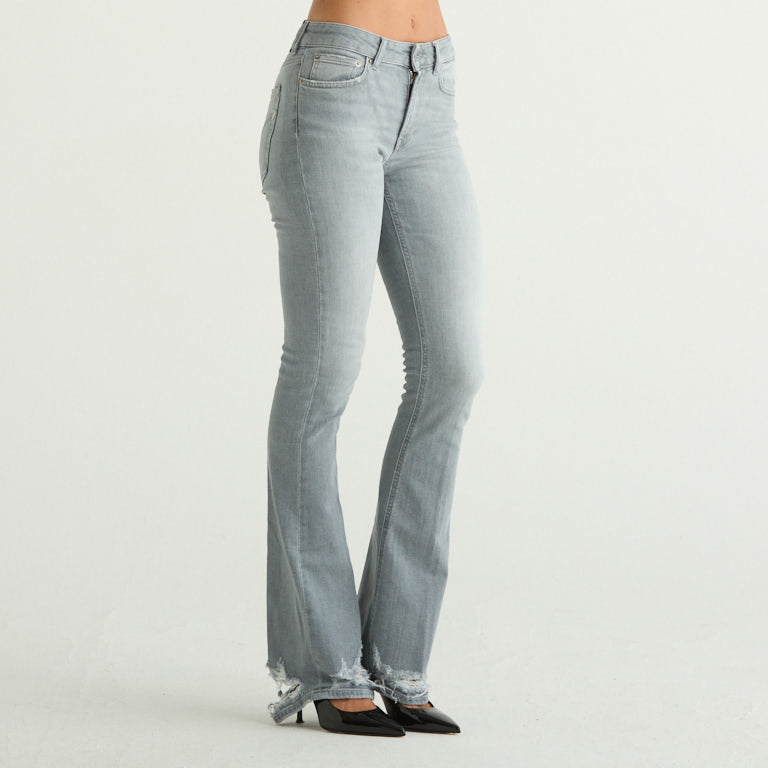 Dondup jeans new lola strappato in tessuto grigio