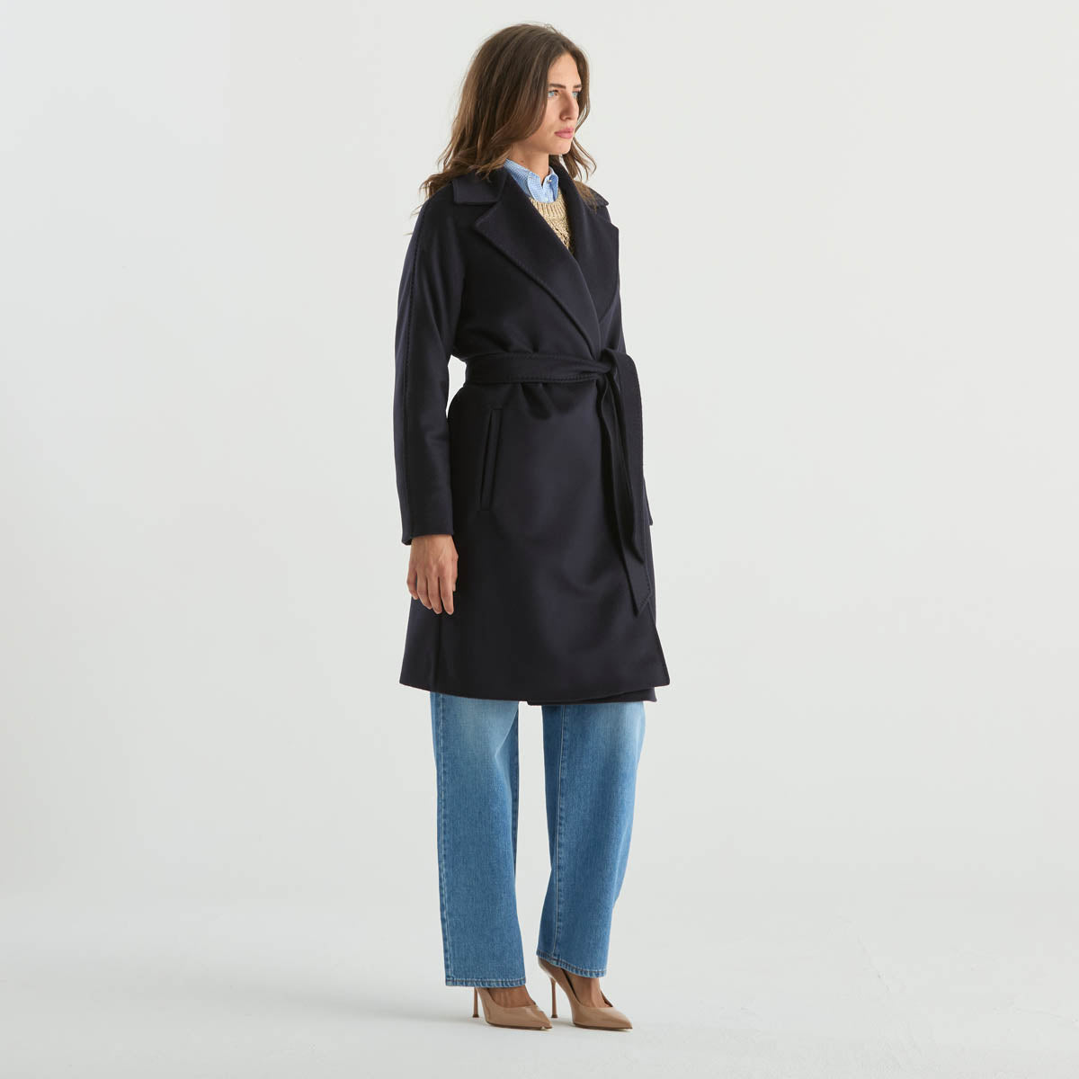 Maxmara cappotto dravenna in lana blu