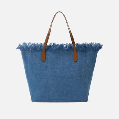 Mc2 Saint Barth city bag denim fringe