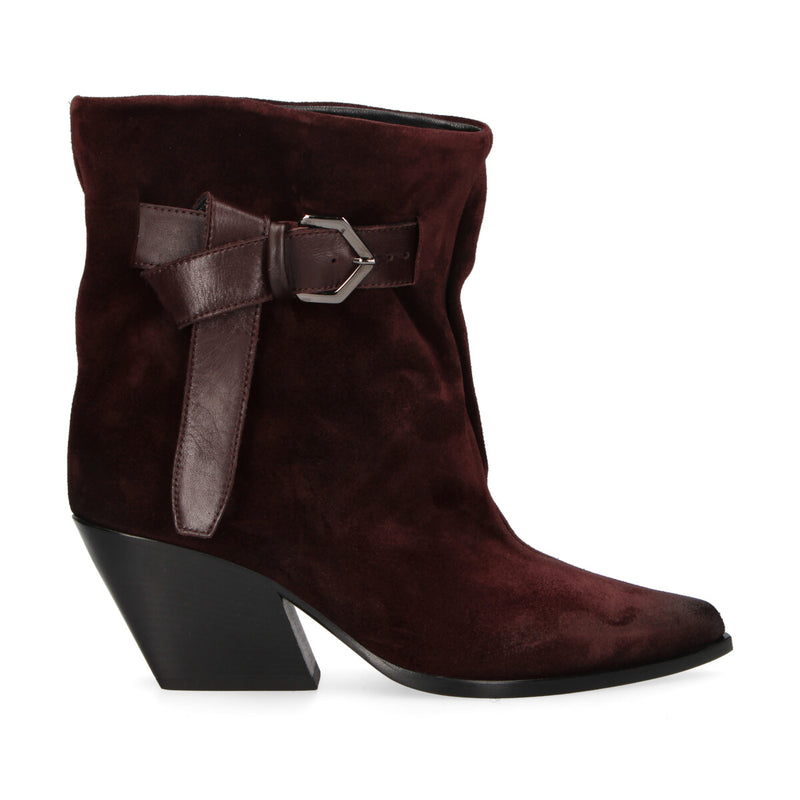 Elena Iachi tronchetto fibbia in camoscio bordeaux