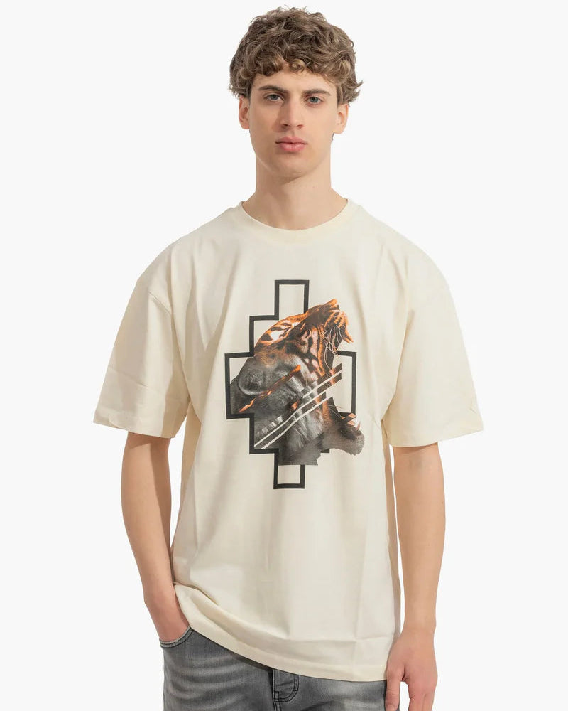 County of Milan t-shirt in cotone con stampa tigre