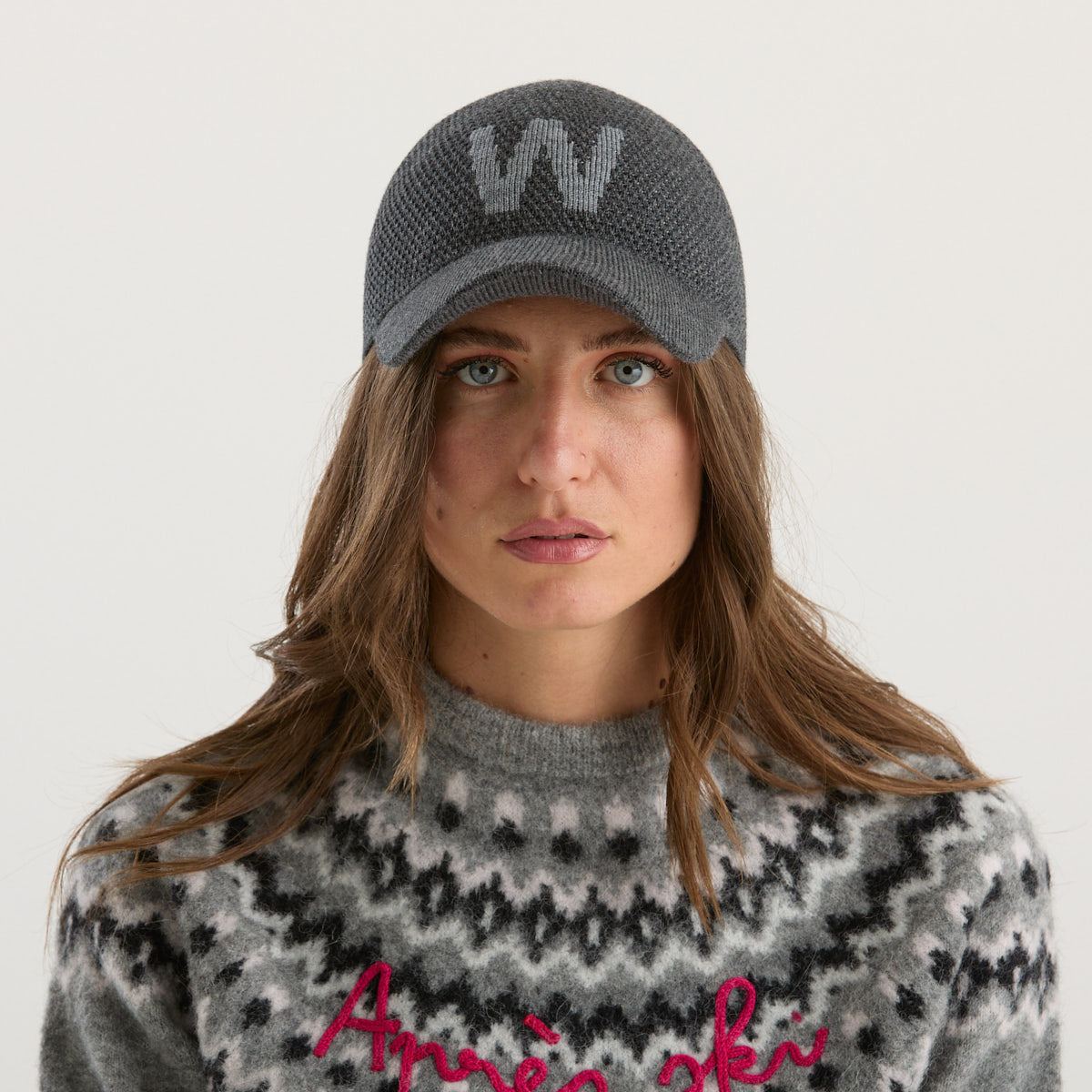 Maxmara cappello con frontino logato grigio