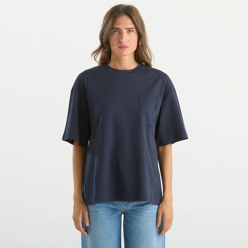 Maxmara maglia manica corta girocollo blu