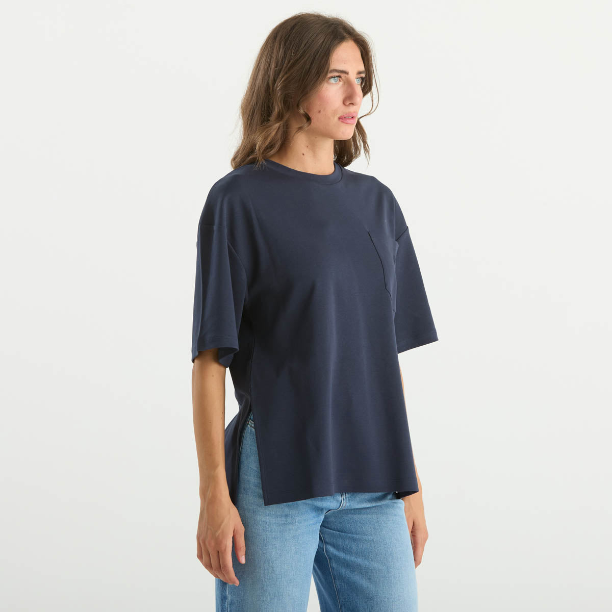 Maxmara maglia manica corta girocollo blu