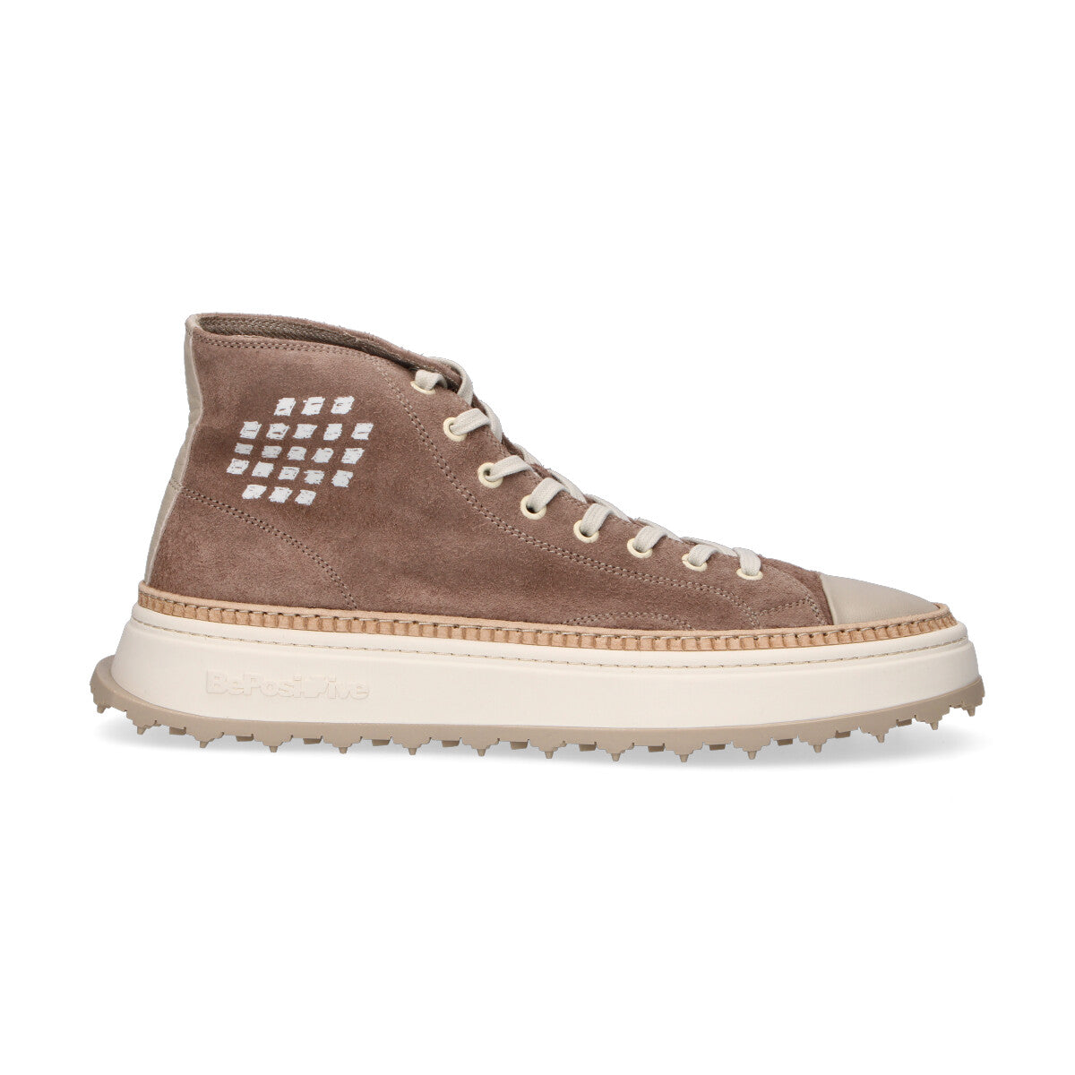 BePositive sneaker Cuprace alta camoscio tortora