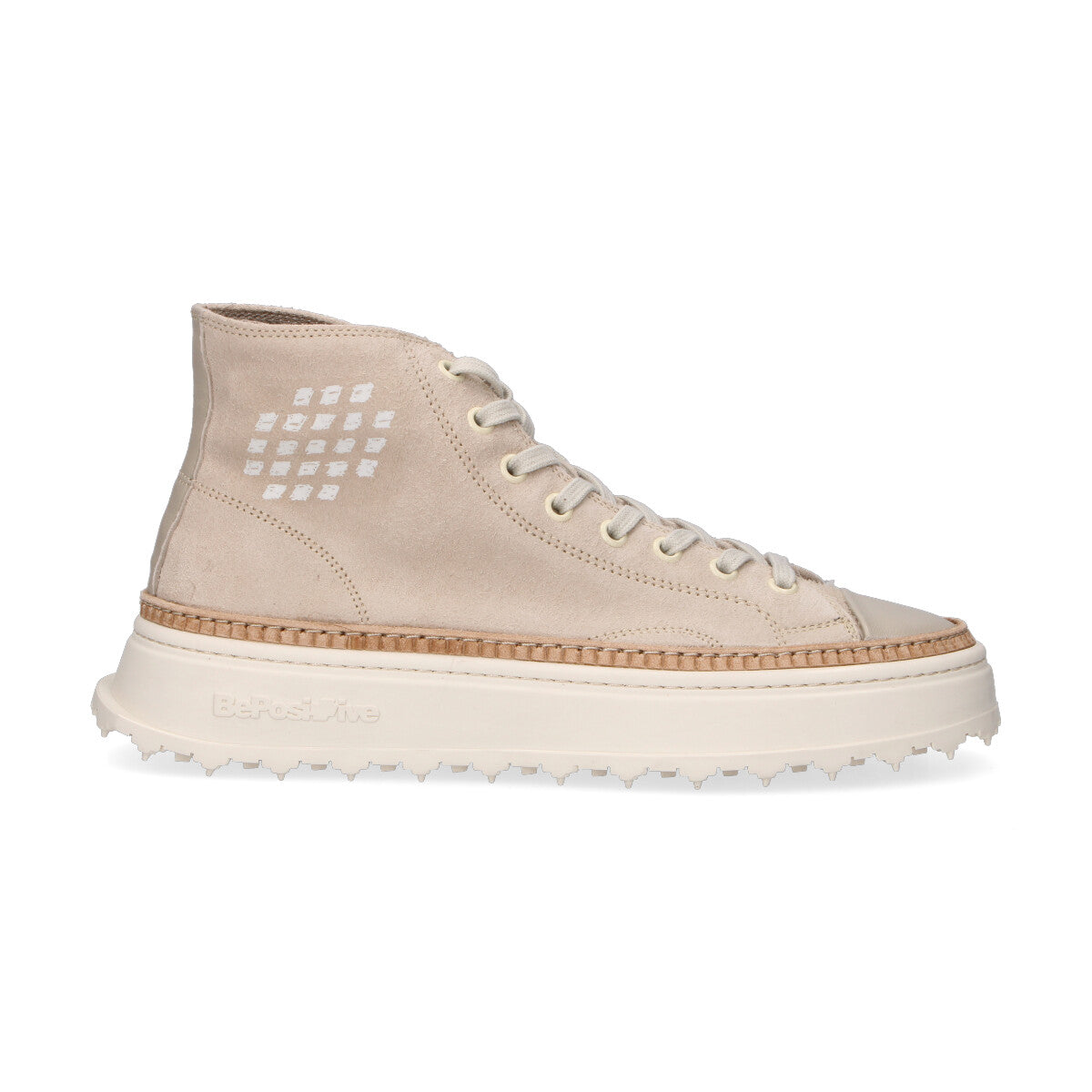 BePositive sneaker Cuprace alta in camoscio beige
