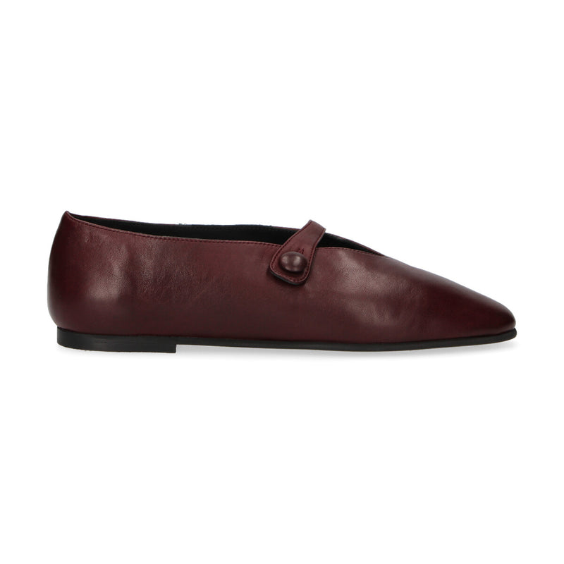 Poeve ballerina cinturino pelle liscia bordeaux