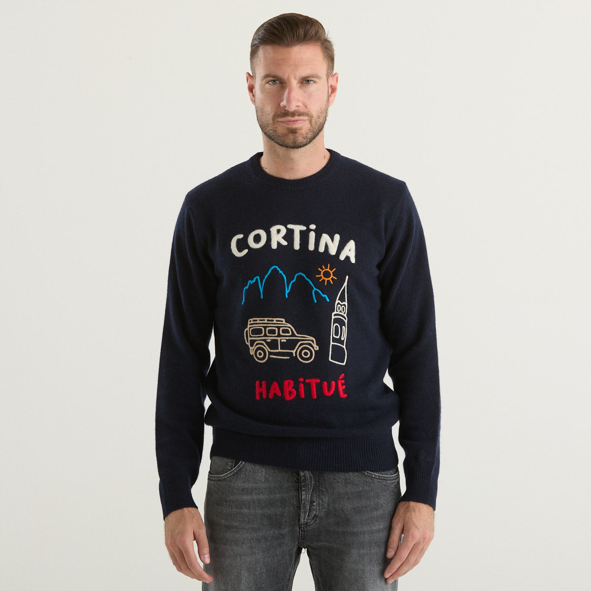 Mc2 Saint Barth maglione cortina draw blu