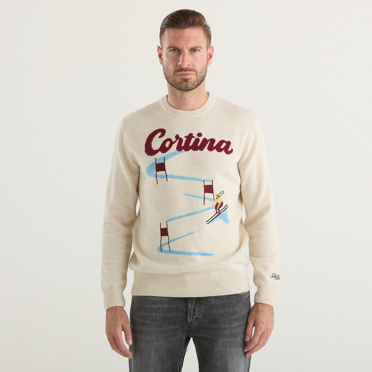 Mc2 Saint Barth maglione cortina ski race beige