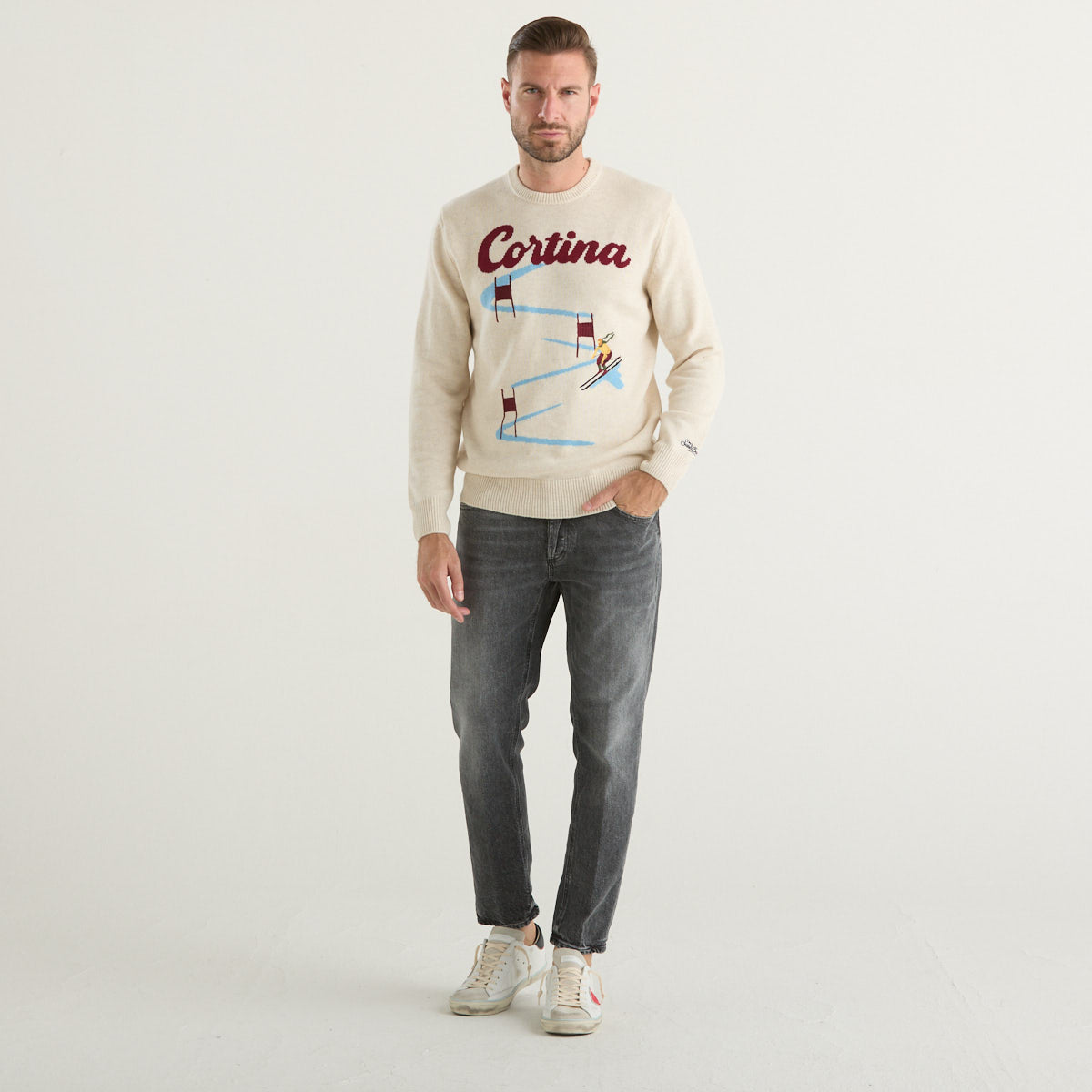 Mc2 Saint Barth maglione cortina ski race beige