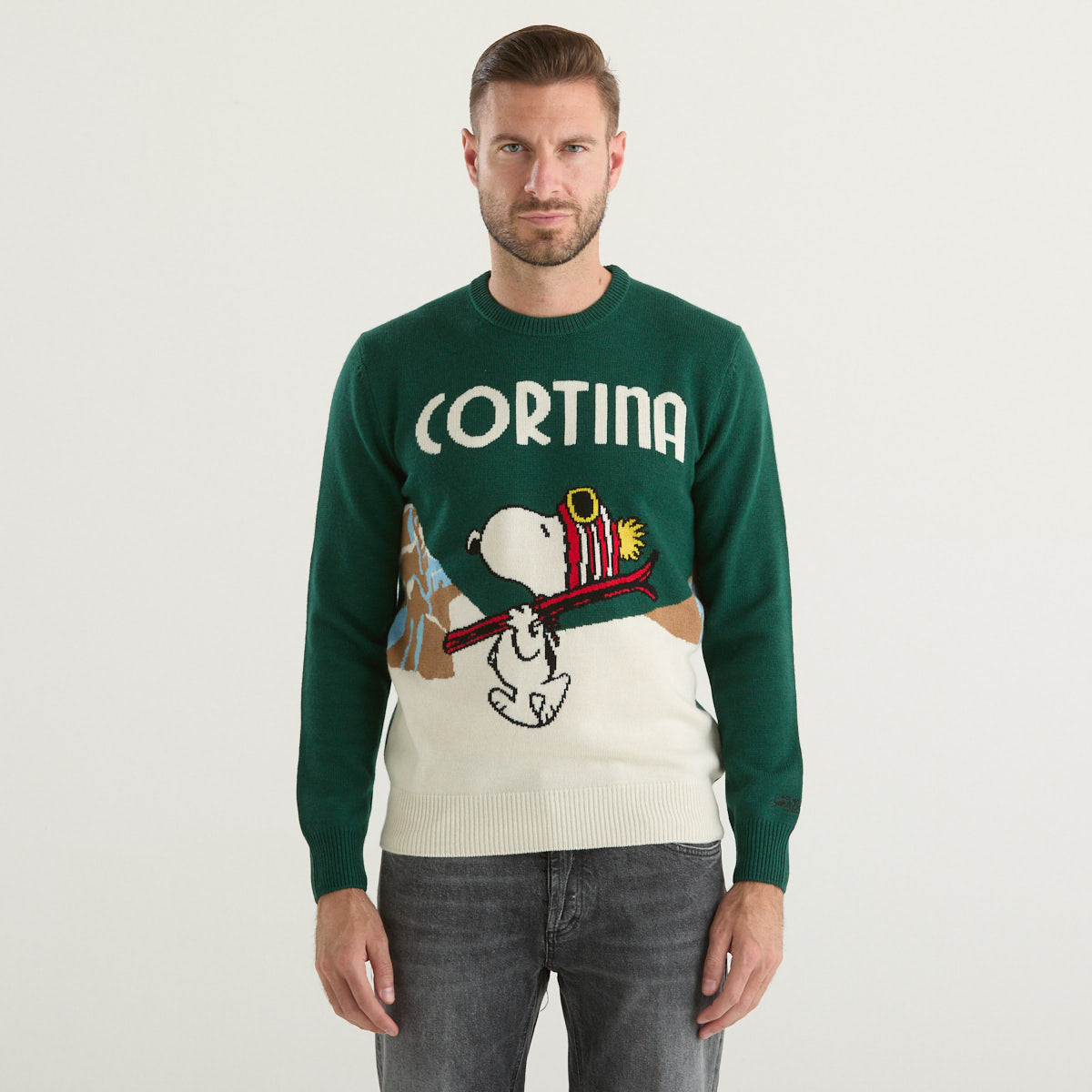 Mc2 Saint Barth maglione snoopy cortina verde