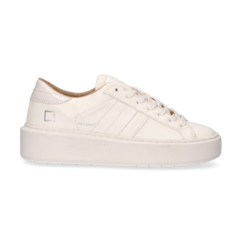 D.A.T.E. sneaker Hill Low Platform pelle bianca