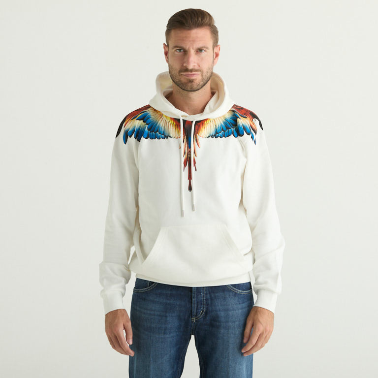 County of Milan felpa con cappuccio bianca aquila