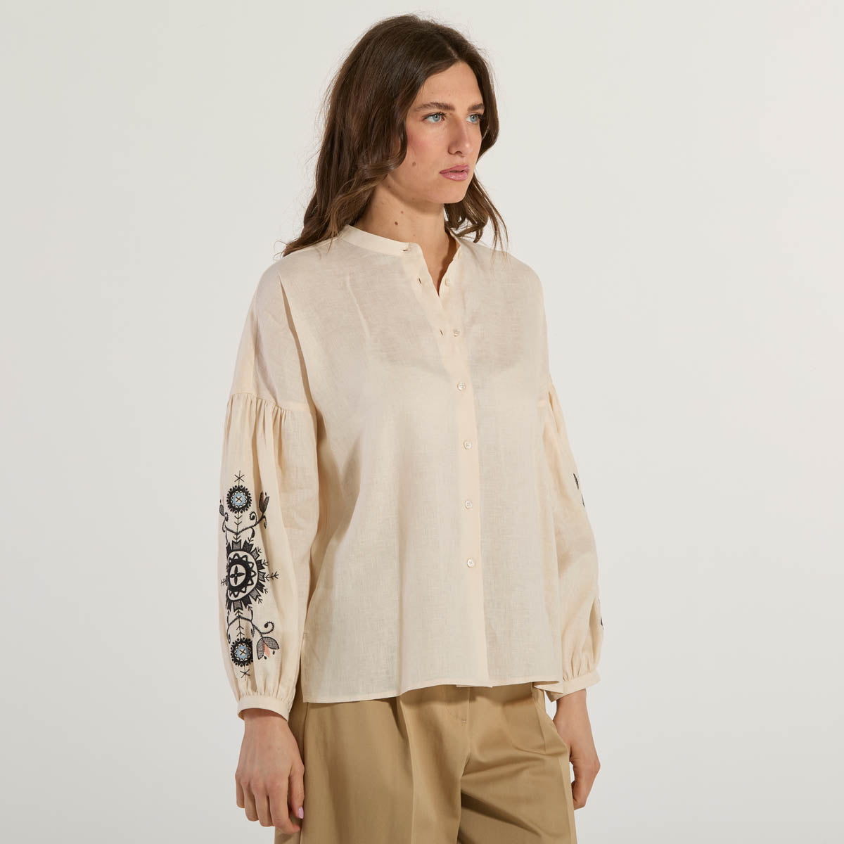 Maxmara camicia in puro lino leggera ecrù