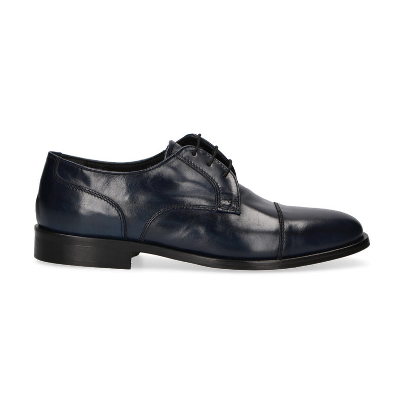 Pawelk's stringata in pelle morbida blu