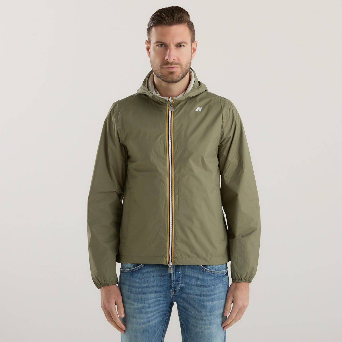 K-way giubbino reversibile verde e beige