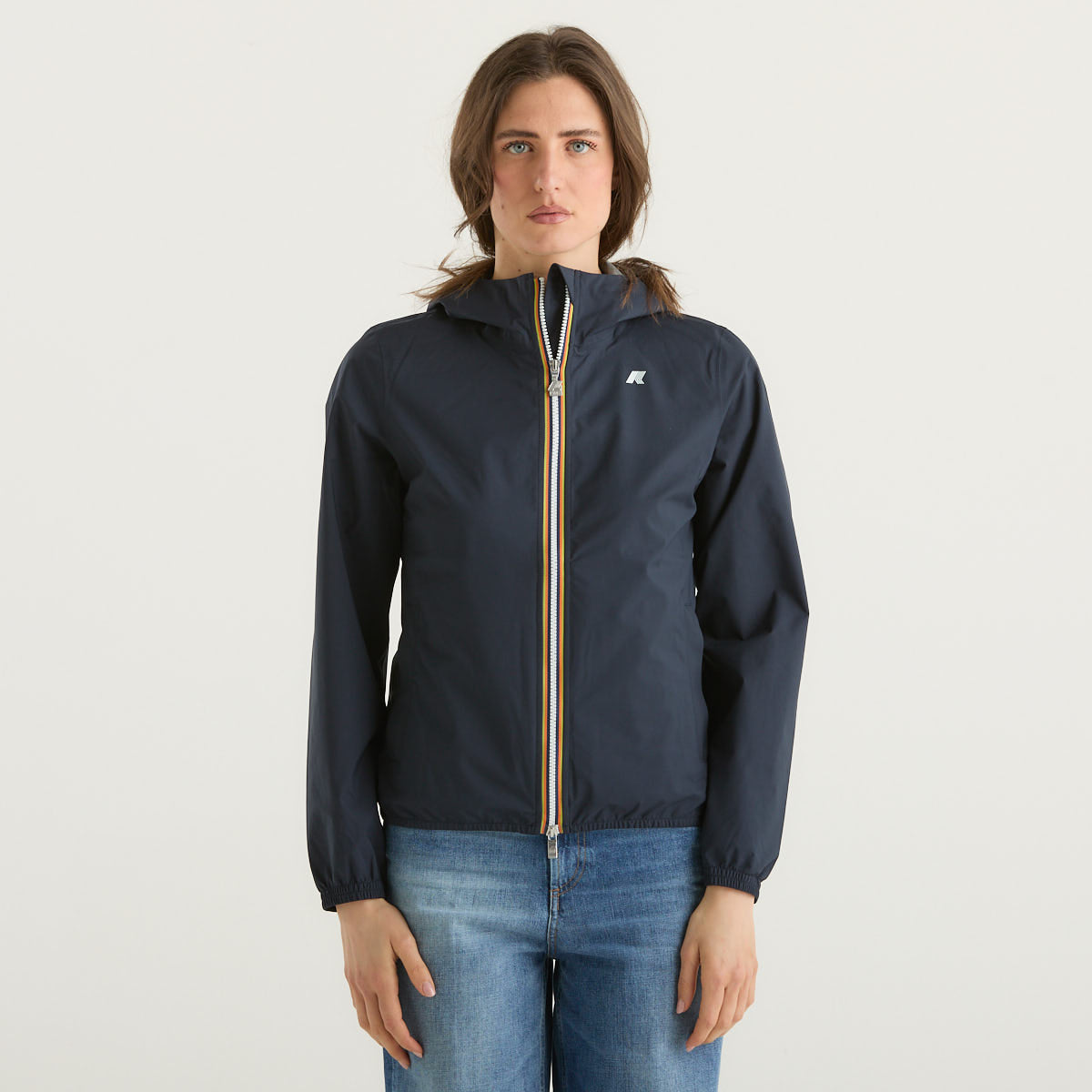 K-way giubbino corto con cappuccio blu