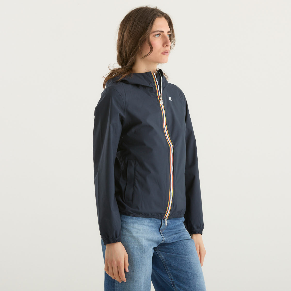 K-way giubbino corto con cappuccio blu