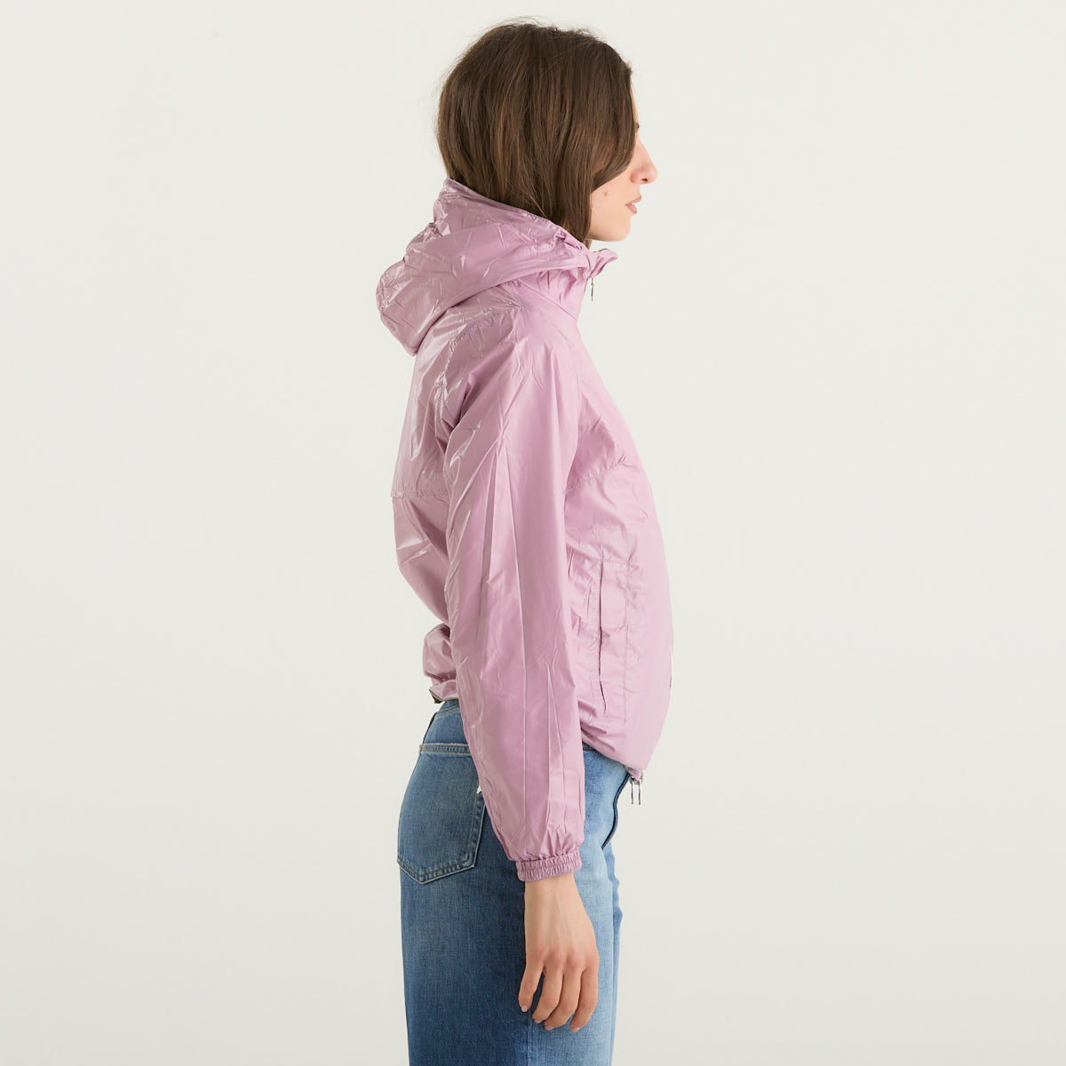 K-way giubbino corto reversibile verde e rosa