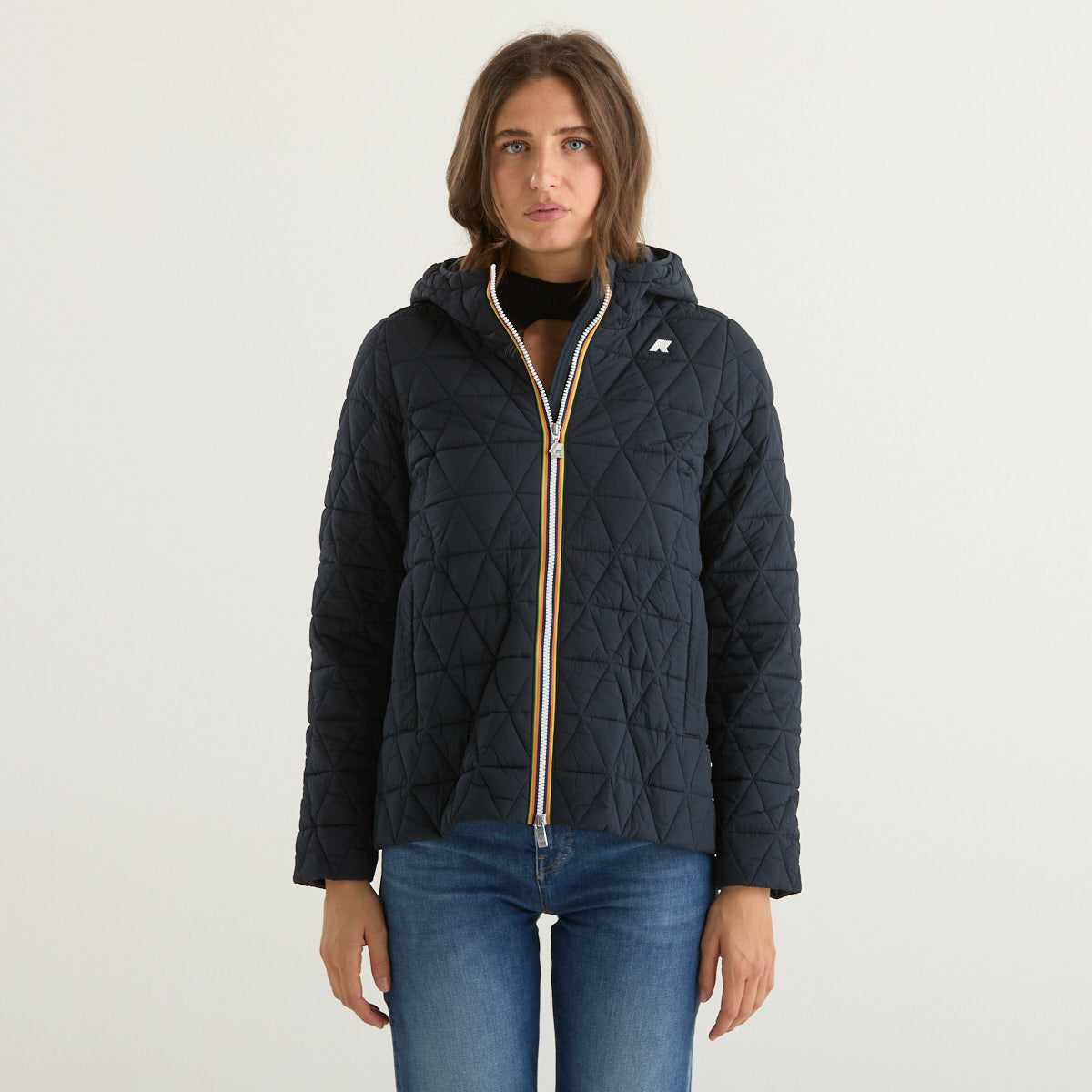 K-way giubbino trapuntato con cappuccio blu
