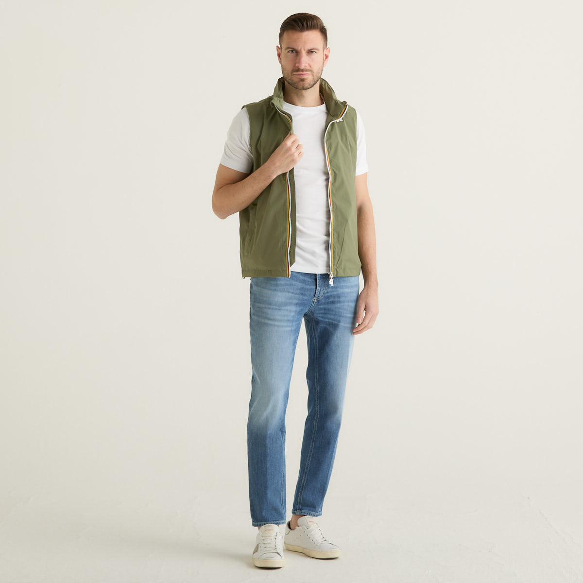 K-way gilet in tessuto verde