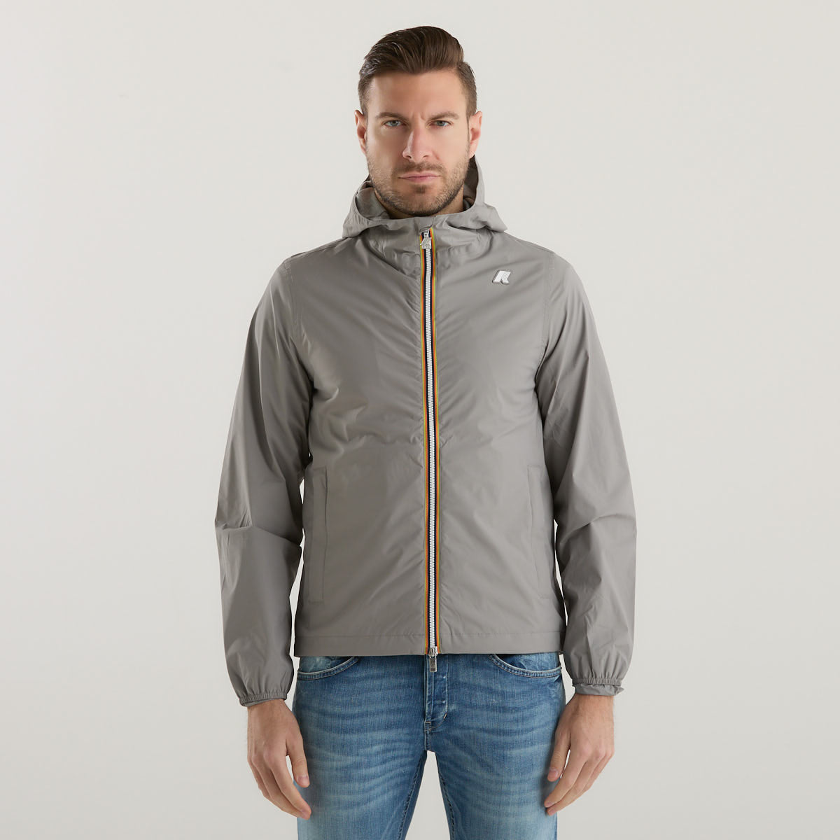 K-Way giubbino leggero con cappuccio grigio
