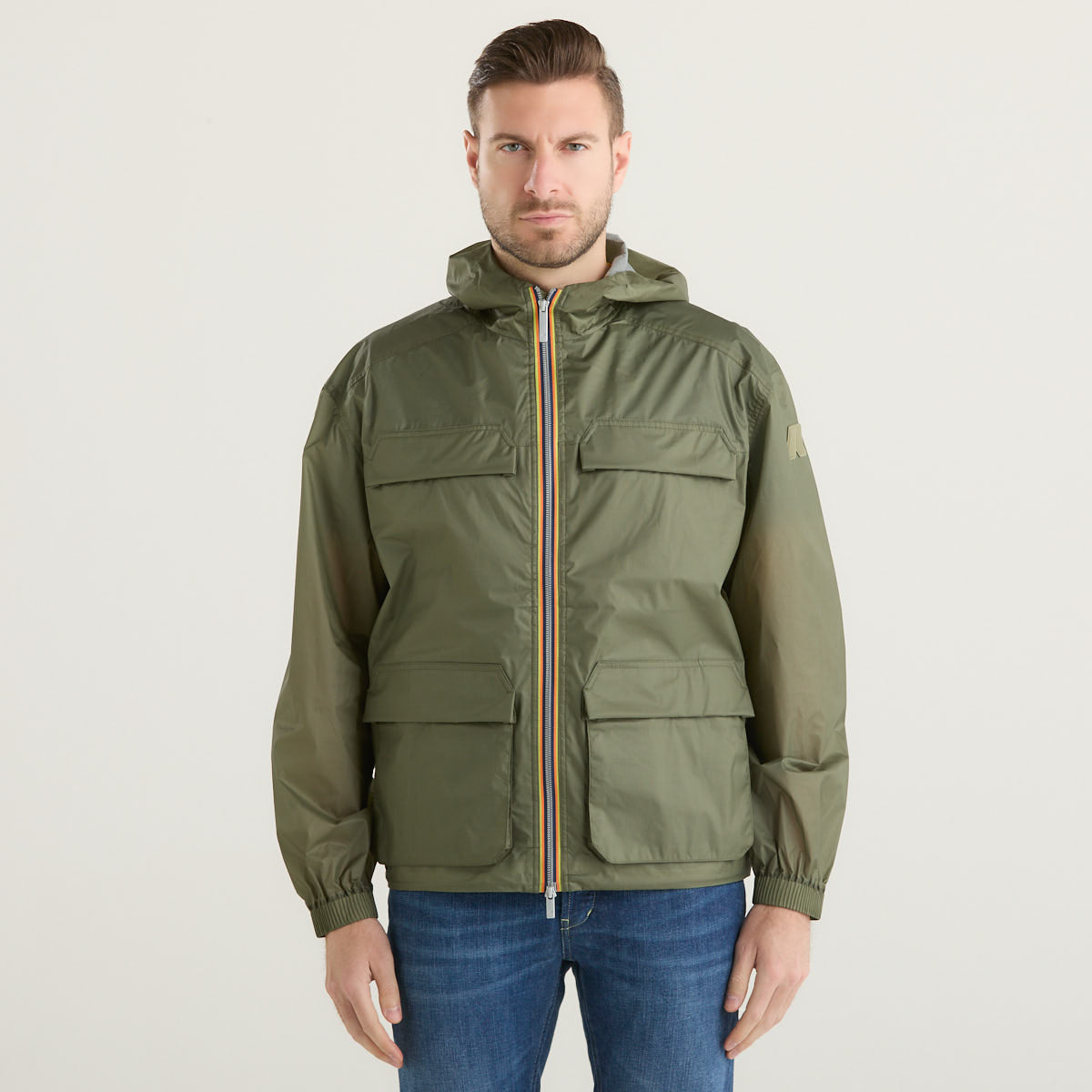 K-Way giubbino extra light con cappuccio verde
