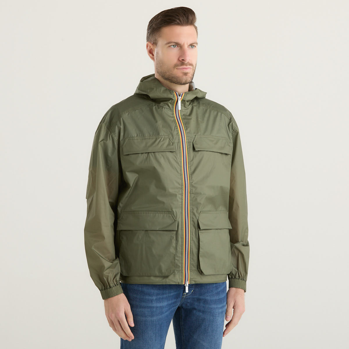 K-Way giubbino extra light con cappuccio verde