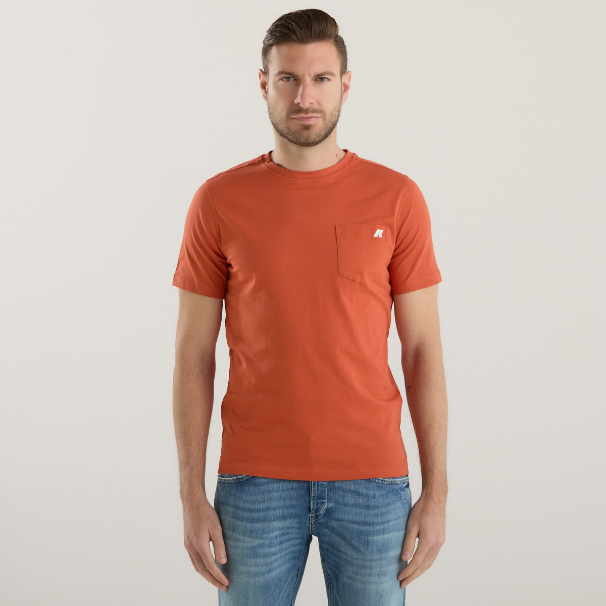 K-Way t-shirt girocollo in tessuto mattone