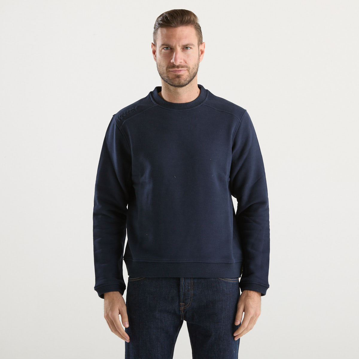 K-Way felpa girocollo in tessuto blu