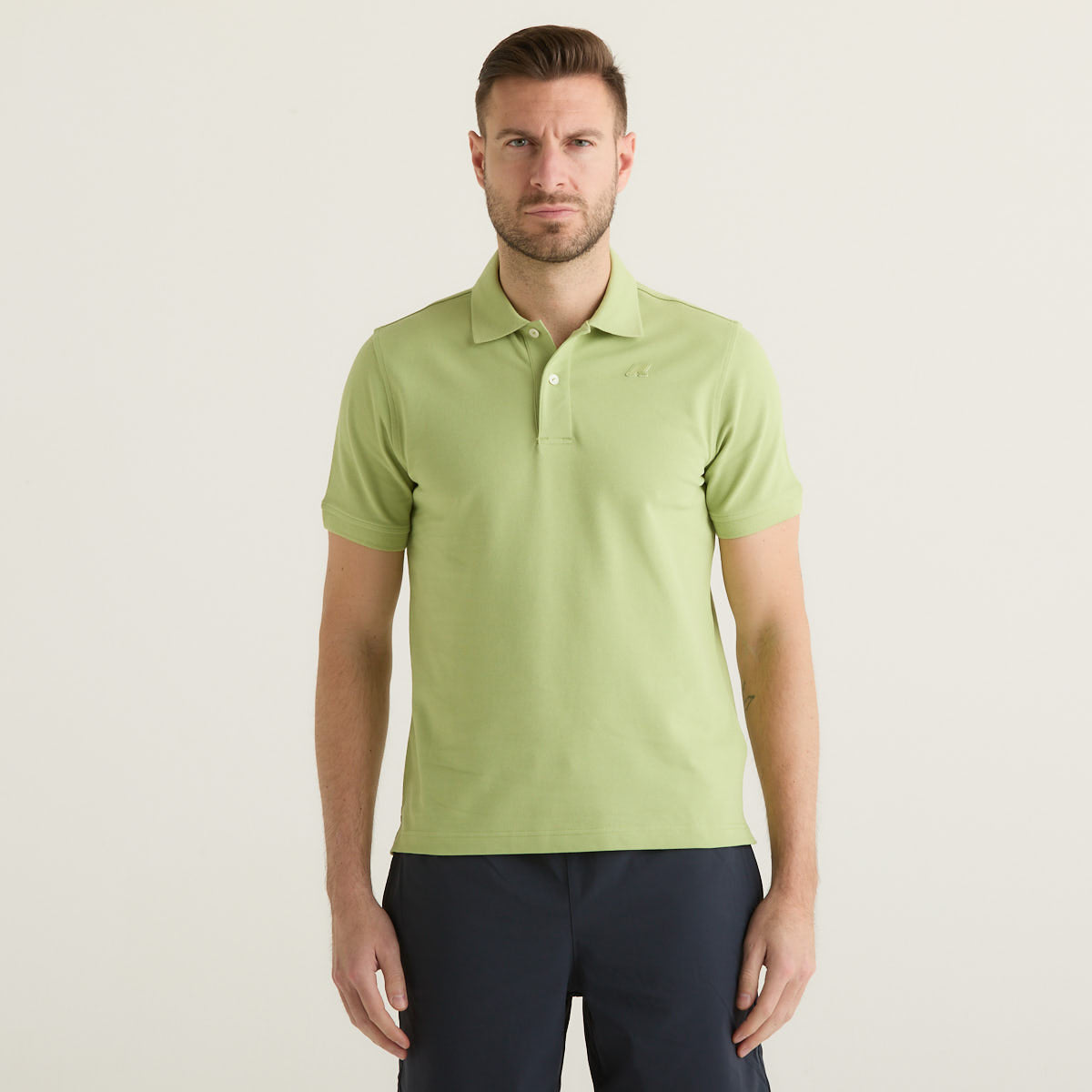 K-way polo manica corta in tessuto verde