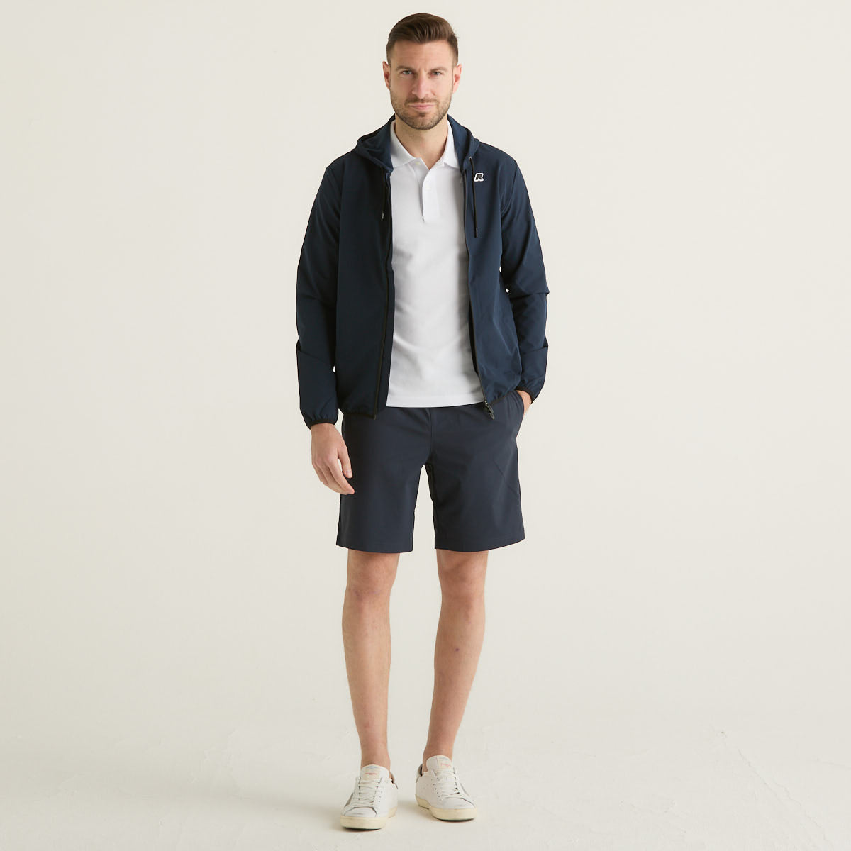 K-way giubbino zip e cappuccio blu