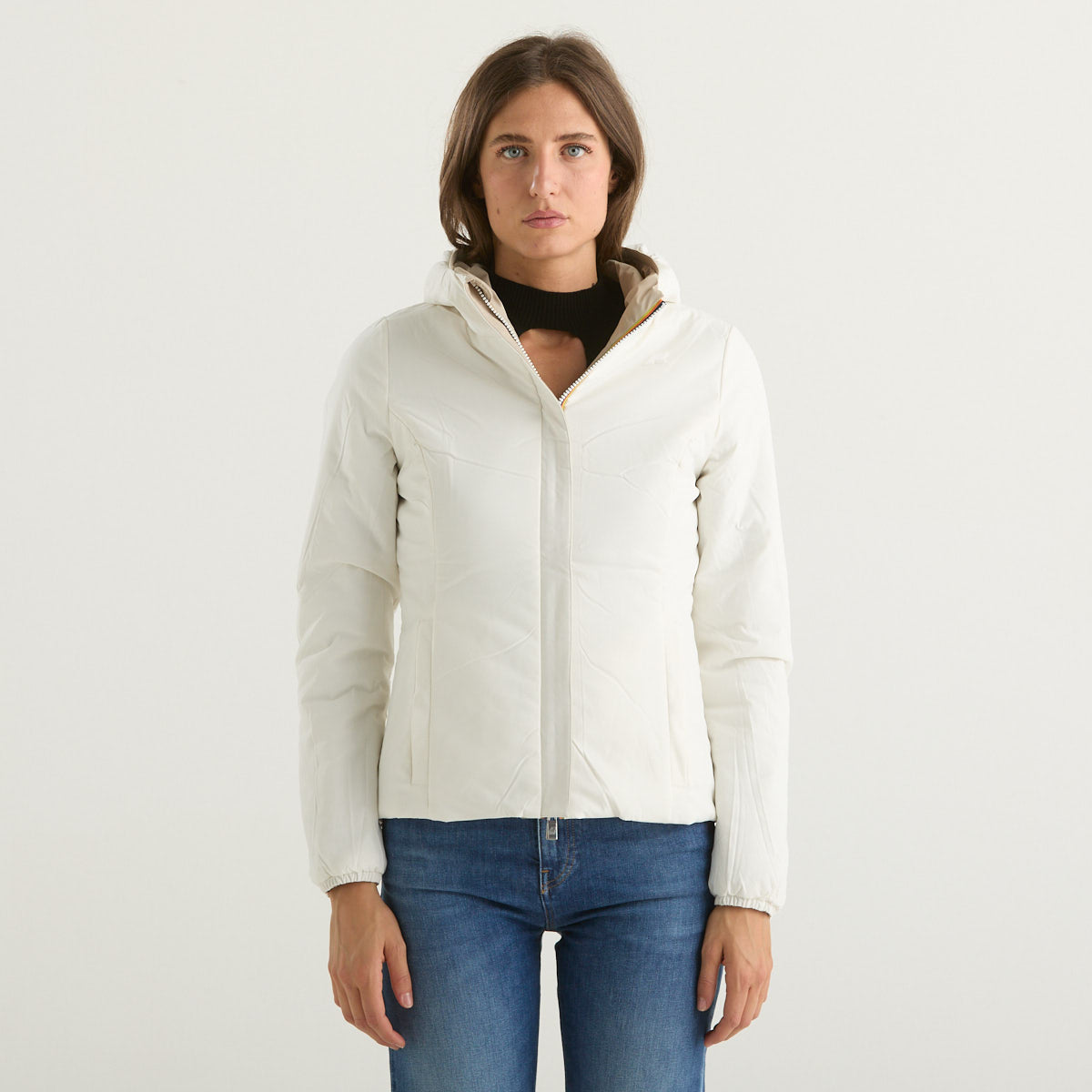 K-way giubbino con cappucio reversibile blu/beige