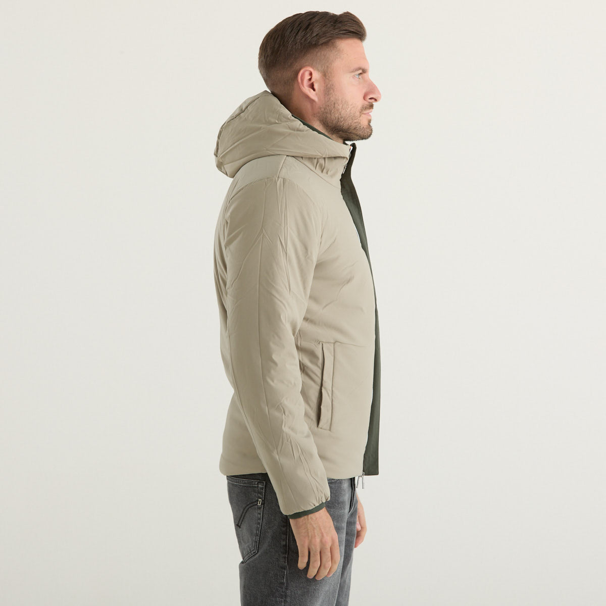 K-way giubbino con cappucio reversibile verde