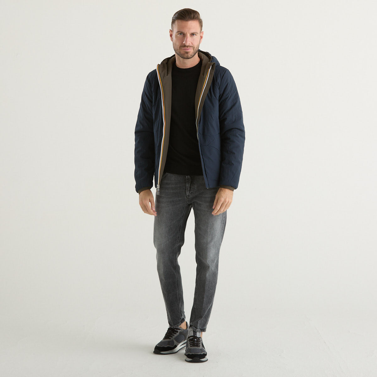 K-way giubbino con cappucio reversibile fango