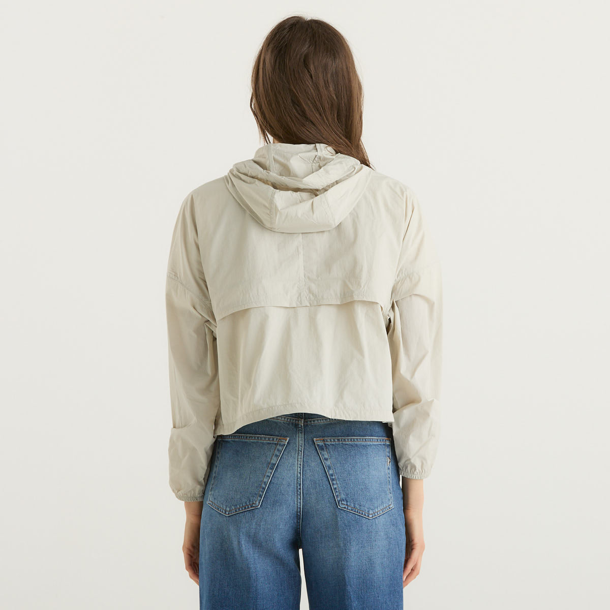 K-way antivento con cappuccio beige