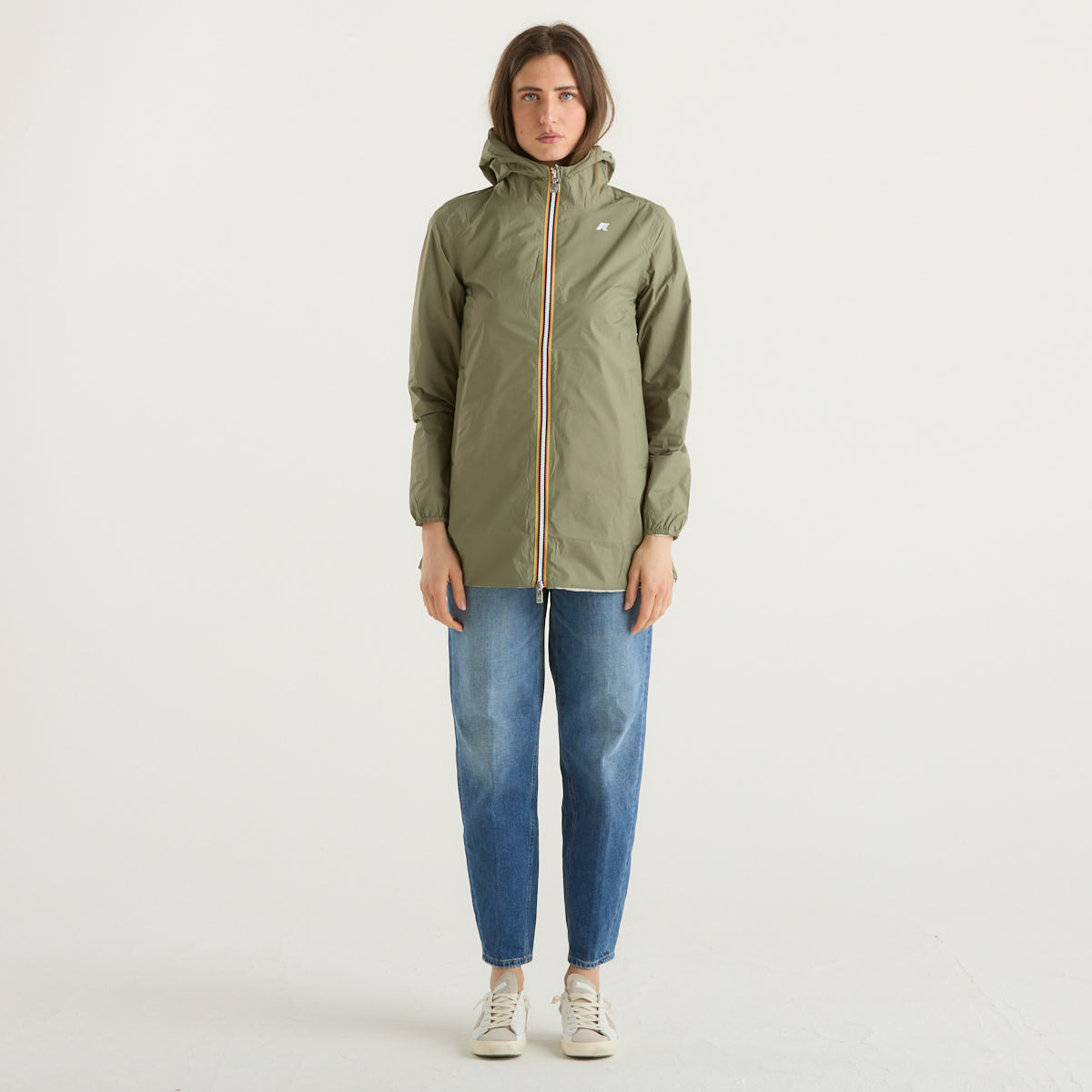 K-way giubbino lungo reversibile verde