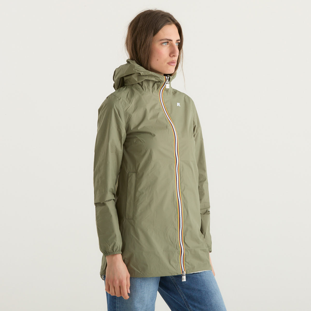 K-way giubbino lungo reversibile verde