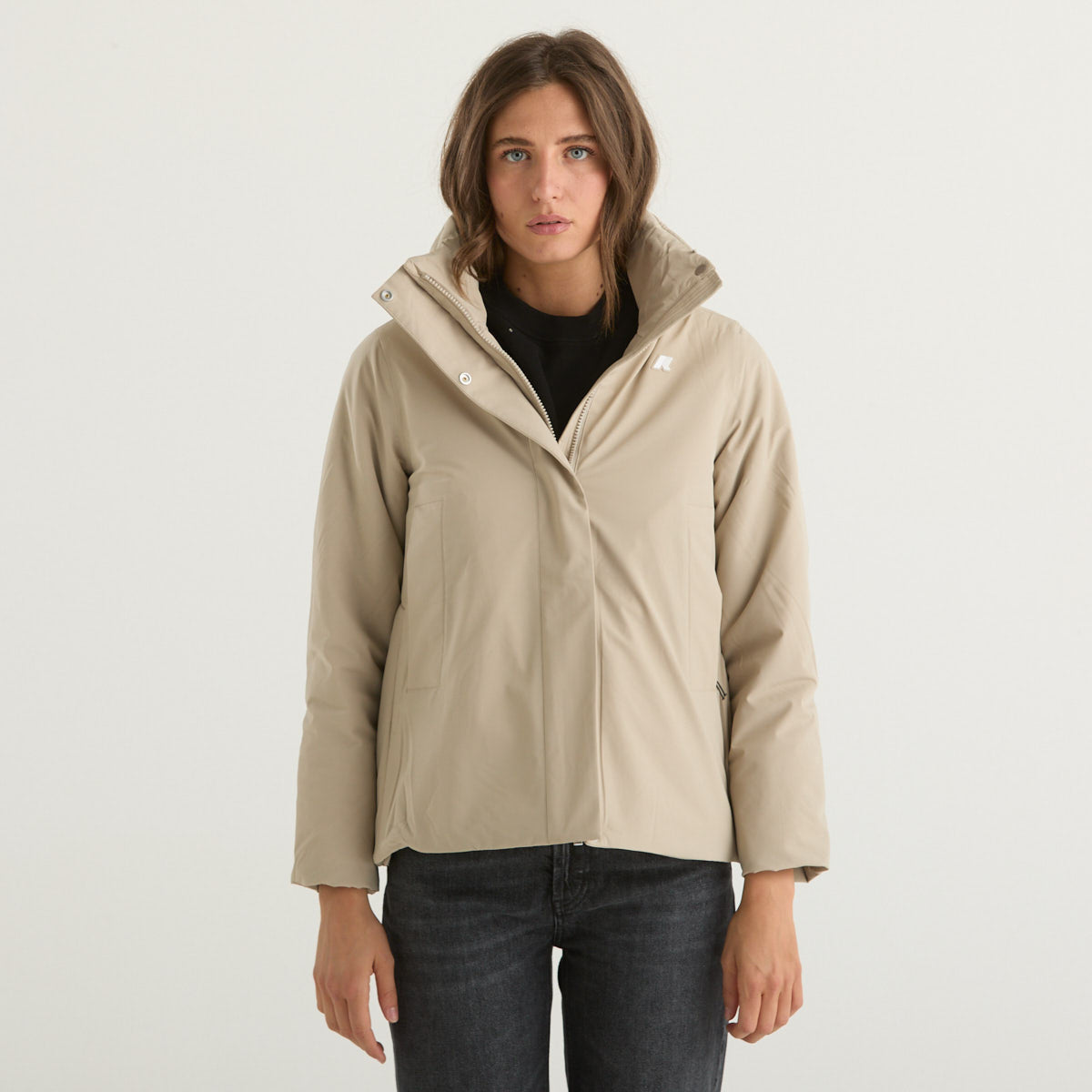 K-way giubbino corto collo alto beige