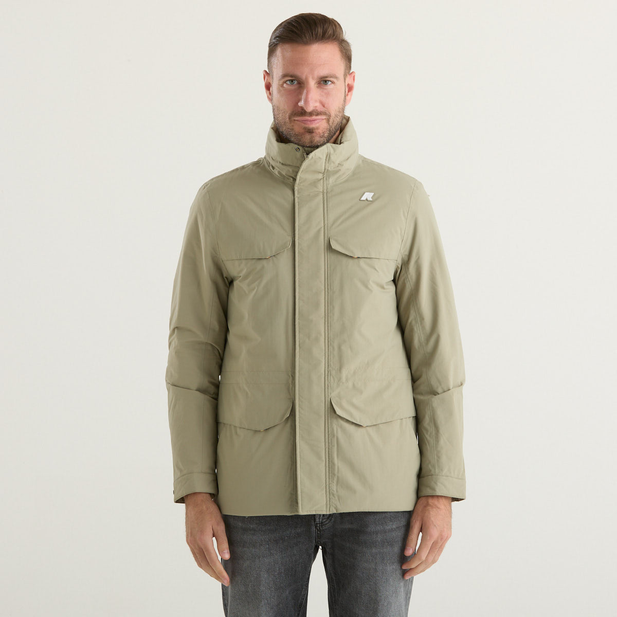 K-way giaccone in tessuto verde chiaro