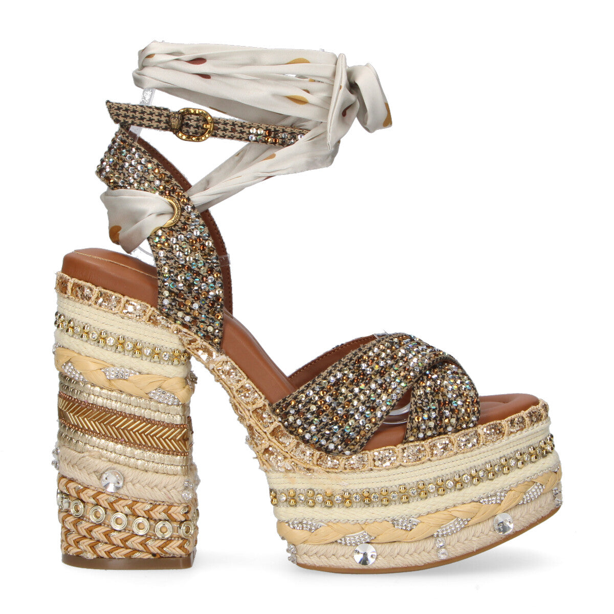 Kurt Geiger sandalo Chelsea Scarf Platform beige