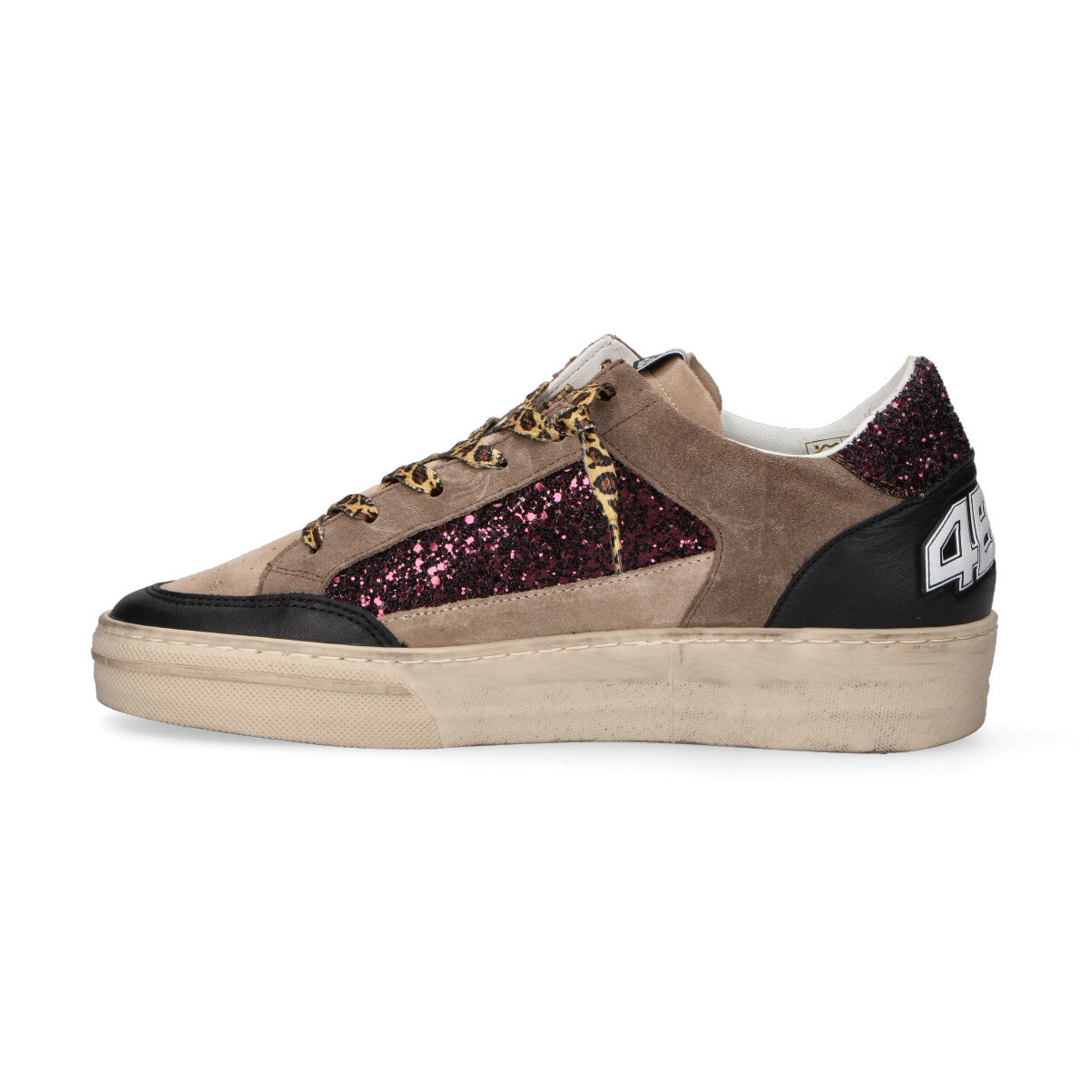 4B12 sneaker Kyle tortora glitter bordeaux
