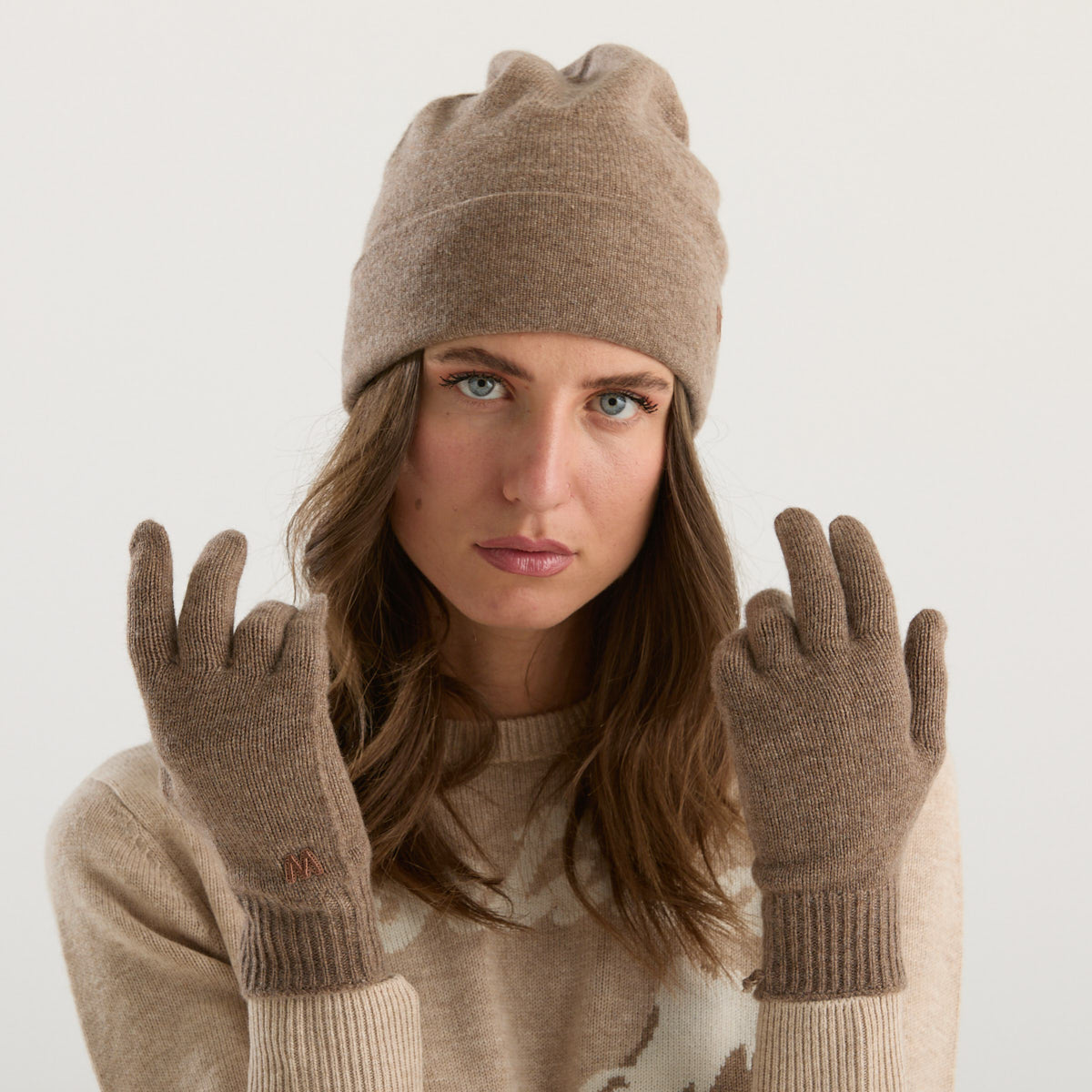 Maxmara guanti in lana marrone