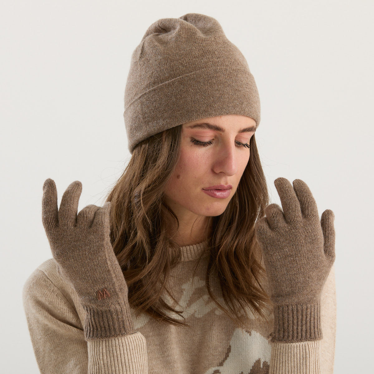 Maxmara guanti in lana marrone