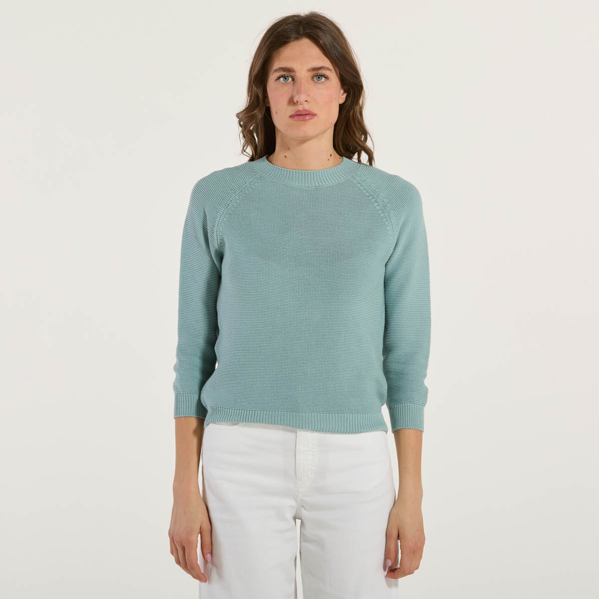 Maxmara pullover in puro cotone anice