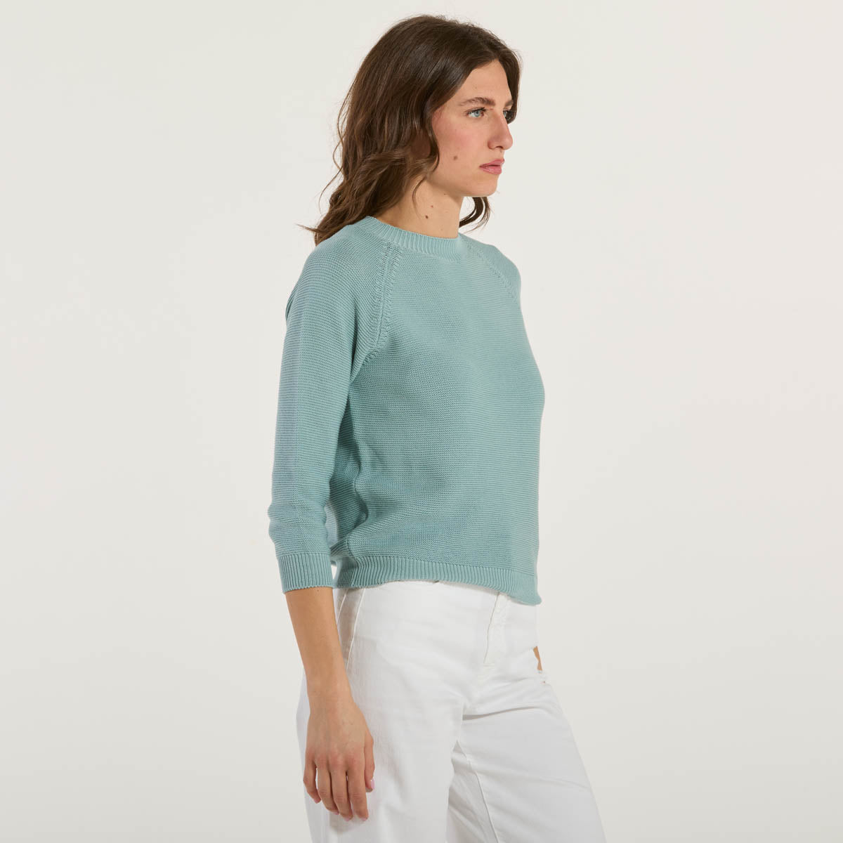Maxmara pullover in puro cotone anice